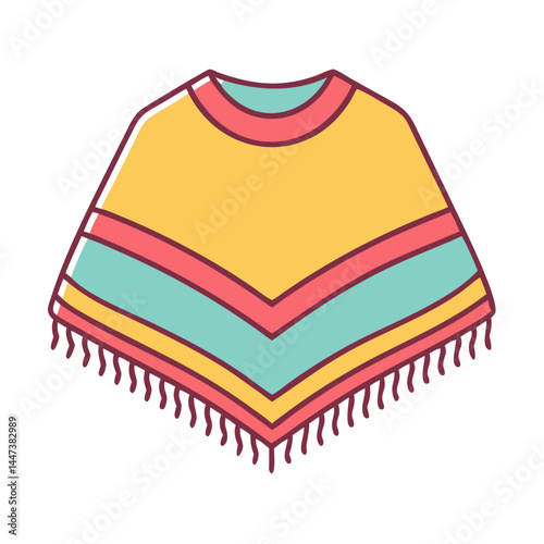 Explore colorful mexican poncho vector illustration for traditional clothing and fashion design ideas