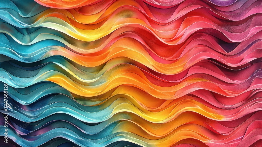 Fototapeta premium Colorful abstract wave pattern background