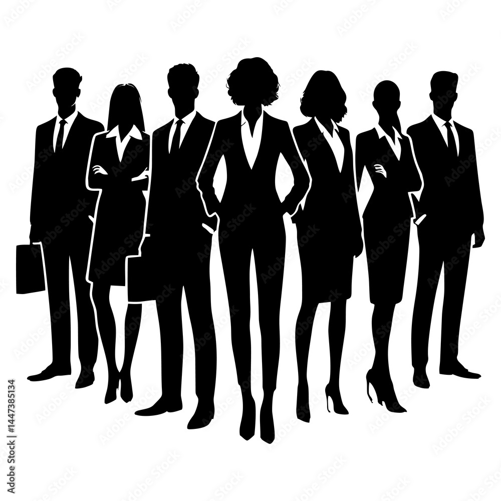 Diverse Office People – Vector Silhouette Art Diverse Office People – Vector Silhouette Art