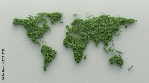 Global green world map