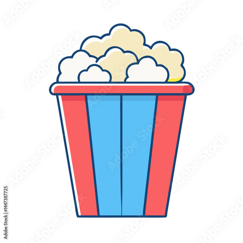 Illustration of popcorn bucket snack food cinema movie theater entertainment delicious treat