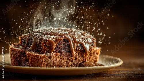 Freshly baked chocolate sponge cake soaked with Kirschwasser captivates the senses at a cozy bakery