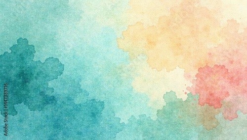 Subtle nature-inspired watercolor wash repeats seamlessly , botanical, nature, repeat