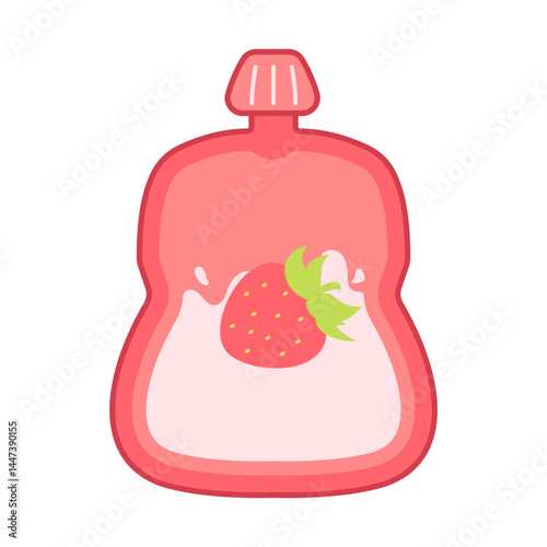 illustration of a strawberry yogurt