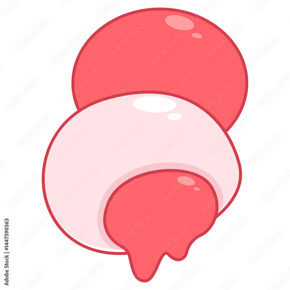 strawberry mochi isolated on white strawberry mochi isolated on white