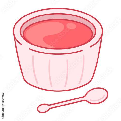 cup of pudding isolated on white