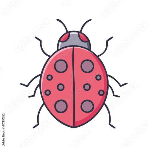 Illustration of a ladybug ladybird insect beetle with spots cute vector drawing art design