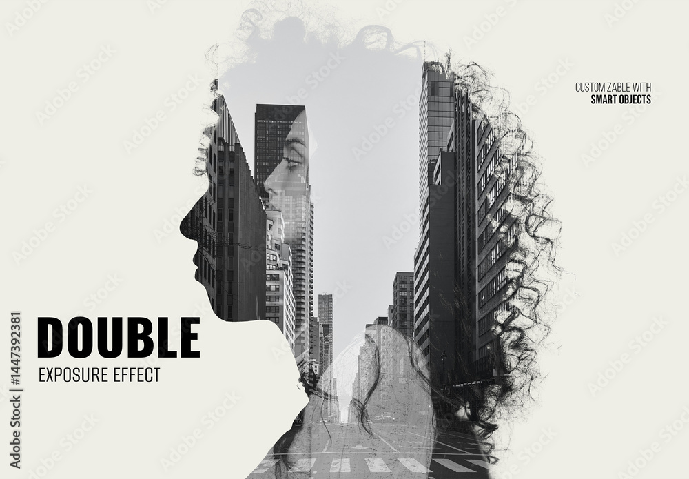 Double Exposure Portrait Effect Stock Template | Adobe Stock
