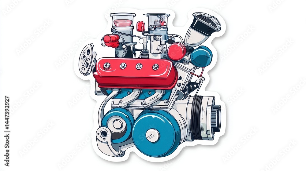 Colorful Engine Illustration Colorful Engine Illustration