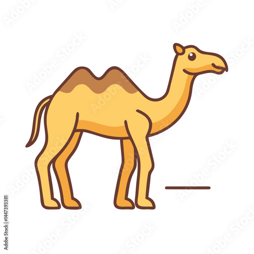 Illustration of a camel desert animal with humps mammal wildlife africa safari nature drawing
