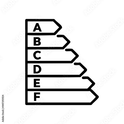 Energy efficiency rating icon for sustainable choices