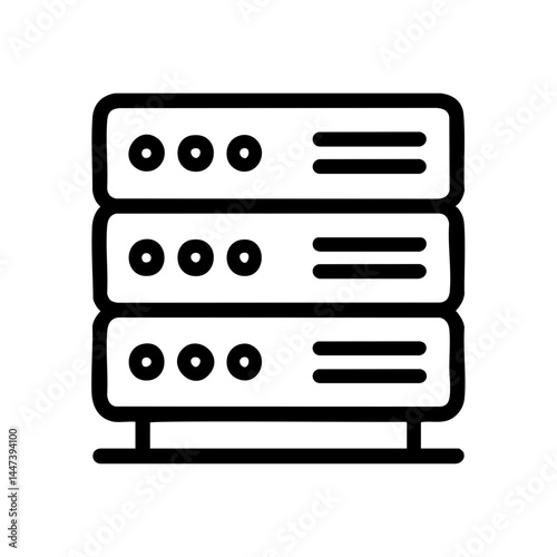 Server icon line art for tech interface