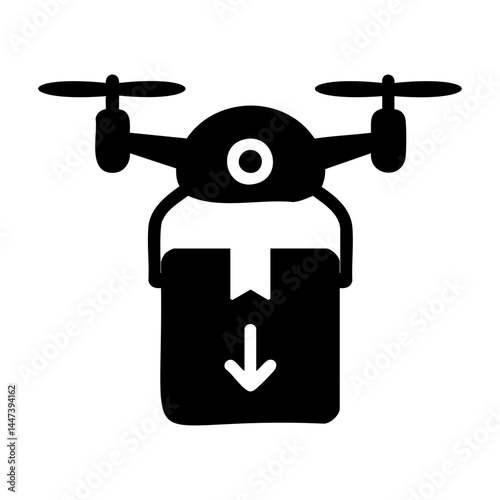 Drone delivery icon for smart logistics and automation