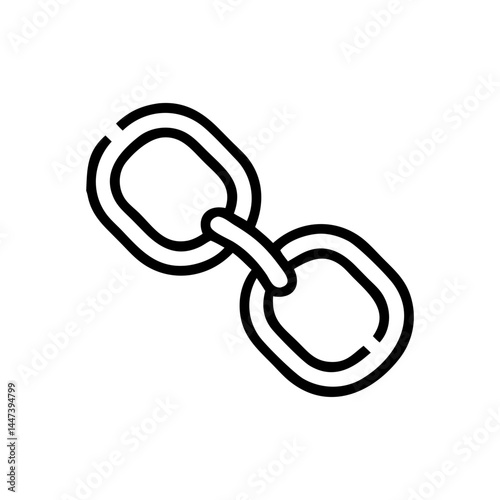 Minimalist Outline Chain Icon Representing Connectivity and Links
