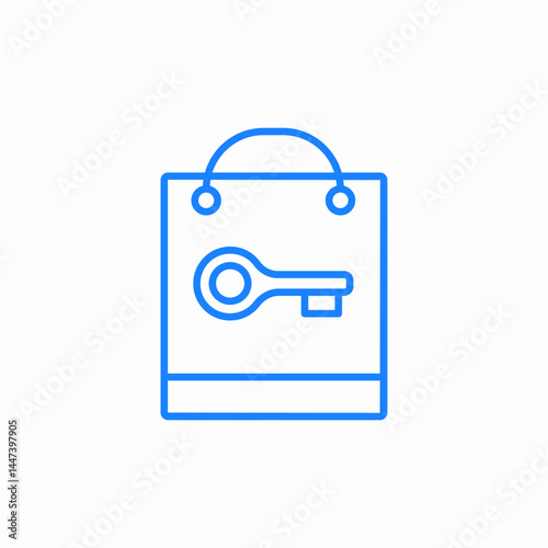 key in bag or package icon sign vector