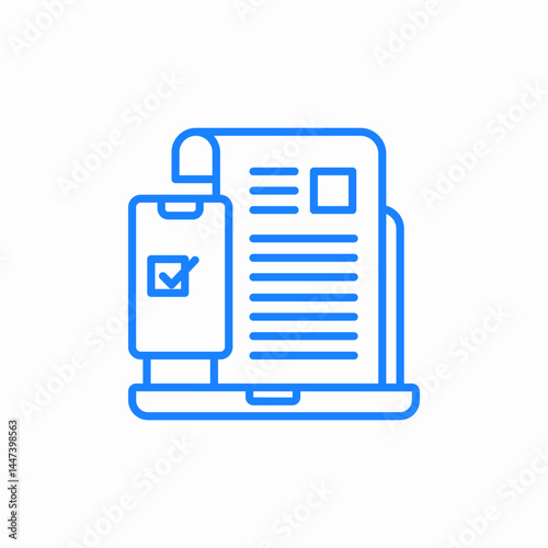 laptop smartphone and document icon sign vector