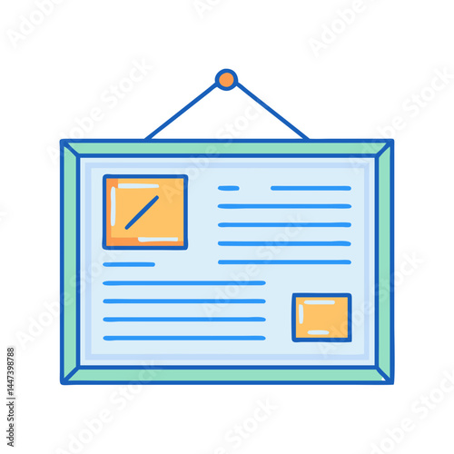 Board presentation wall chart display information notice announcement bulletin board communication