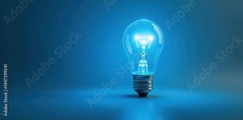 White background, glowing blue circuit-patterned lightbulb, sharp focus , illustration, electronics, power