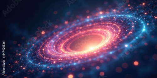 Obraz na płótnie Abstract swirling nebula of cosmic dust and light particles in vibrant hues w salonie