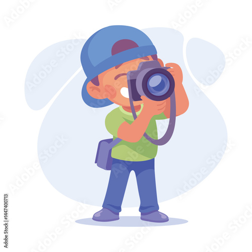 A Young Aspiring Photographer Passionately Capturing Special Moments with Their Camera