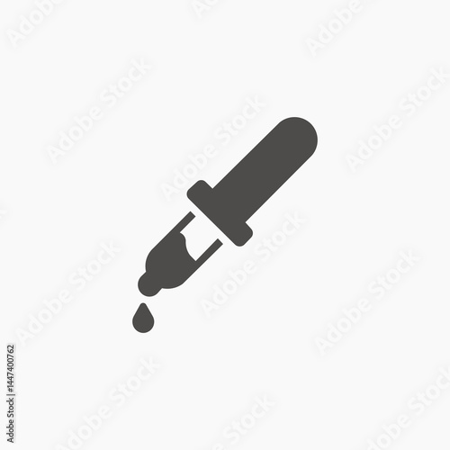 Medical pipette, lab drop picker icon vector isolated. Medicine, liquid, lab, dropper, dropper, picker sign symbol	