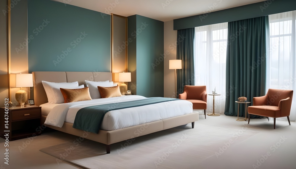 Fototapeta premium Photo interior modern design room 3d illustration
