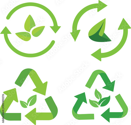 recycle symbol on white background