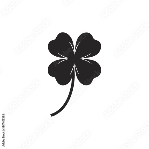 Silhouette of a four leaf clover design