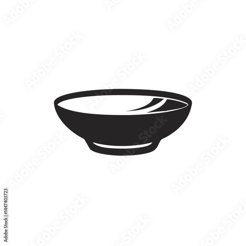 Isolated black bowl with liquid inside