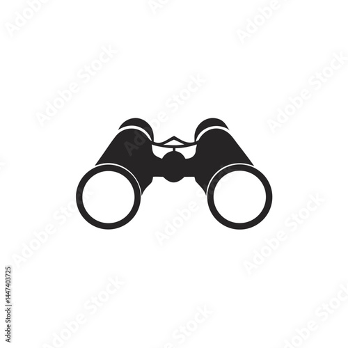 Black binoculars with white lens viewports