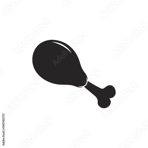 Black silhouette of a chicken drumstick