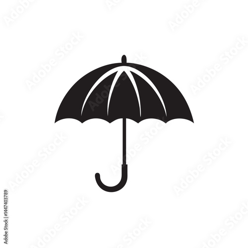 Simple black and white umbrella drawing
