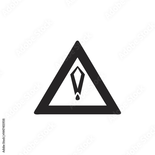 Black triangle with exclamation point icon