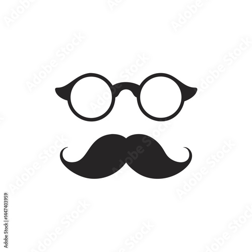 Illustration of glasses and a mustache