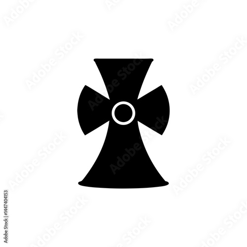 Stylized black cross with circle center