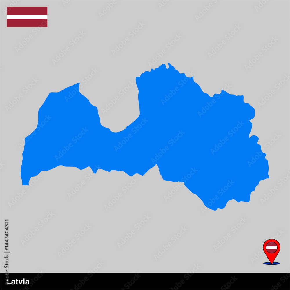 Fototapeta premium Latvia country map vector isolated on transparent background
