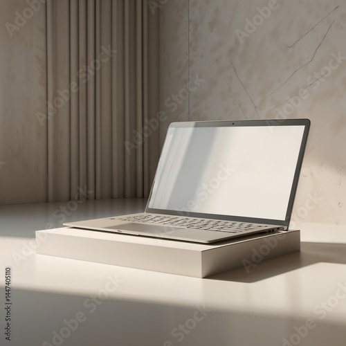 Laptop On Table Brand Photography Mockup