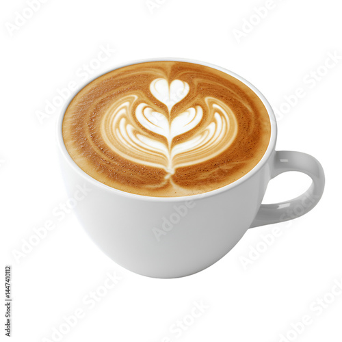 A steaming cup of latte art with a heart-shaped design