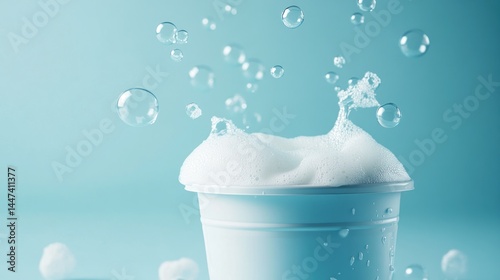 Bubbles and suds in a cup