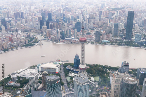Photography aerial view of shanghai city