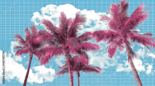 Vibrant Palm Tree Scene