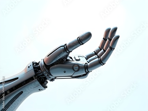 robot hand on white background
