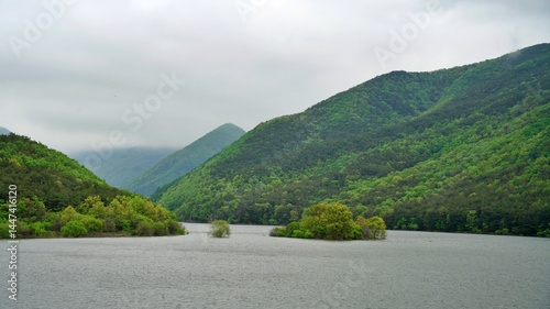 Wallpaper Mural Spring scenery of Unmun Dam in Korea Torontodigital.ca