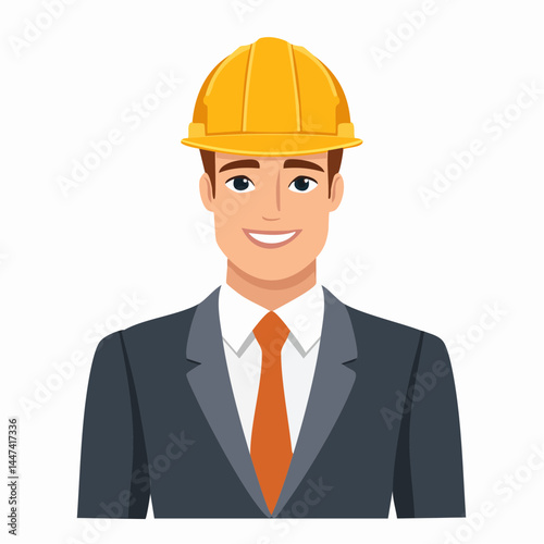  Young businessman construction site engineer,close up. 