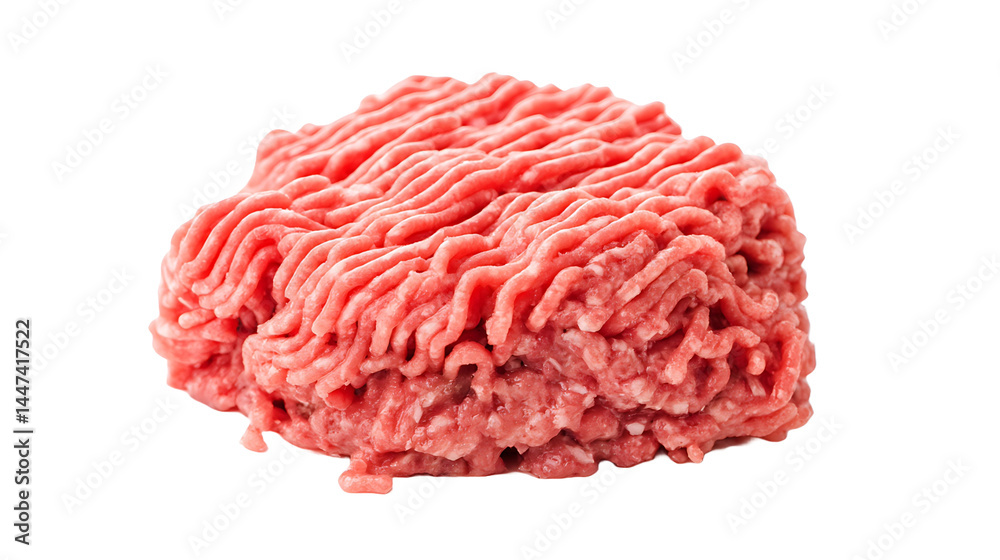 Fresh raw minced beef from cow isolated on transparent background Fresh raw minced beef from cow isolated on transparent background