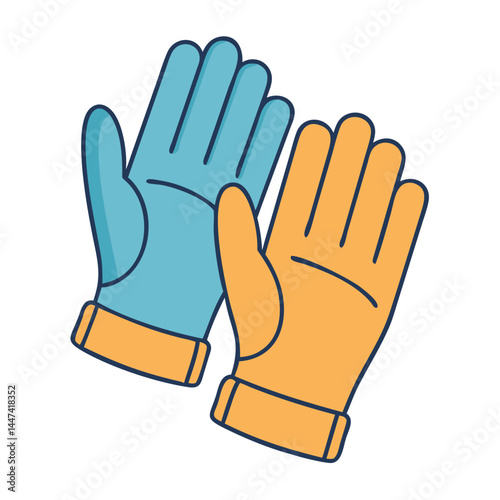 Illustration of work gloves safety gloves gardening gloves protective gloves hand protection apparel
