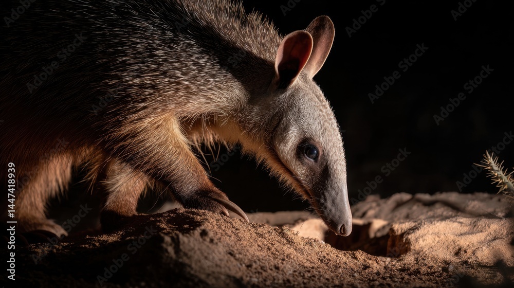 Naklejka premium Bilby at Night: Australian Native Wildlife Portrait