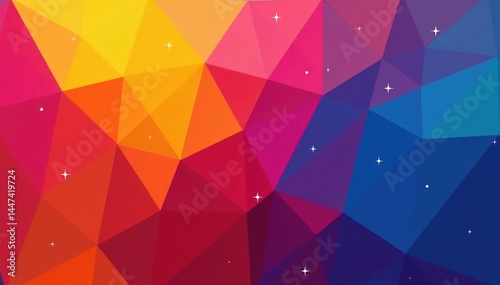 Geometric abstract shapes, vibrant color blocks, design, texture