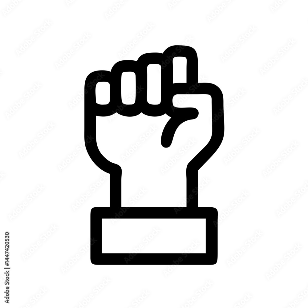 Victory Power: Raised Fist Icon Representing Achievement Victory Power: Raised Fist Icon Representing Achievement