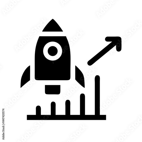 Skyward Success: Rocket Launch Icon for Business Growth